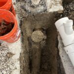 New pipe install in basement floor