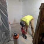 Cutting through existing floor