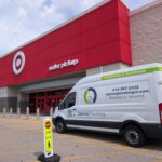 Optimal Plumbing van at commercial job at Target in Oak Creek, Wisconsin