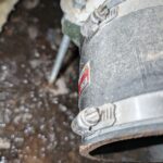 The hardware added to replace broken pipe